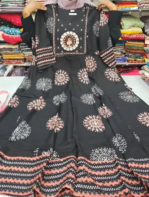 Premium Rayon Long Maxi Gown Full Length | AK2010